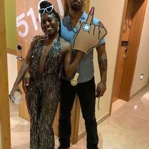 Backless Jumpsuit with Tassels